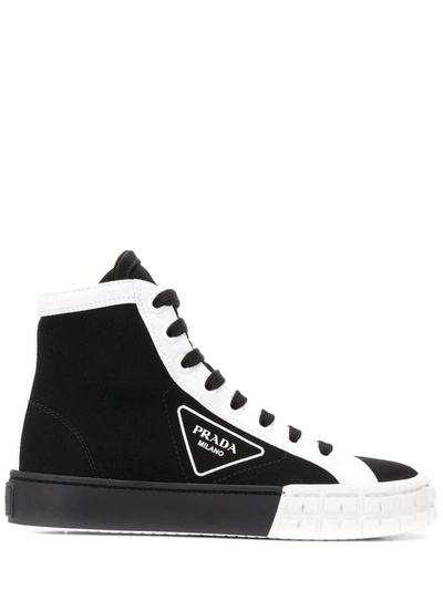 Shop Prada High-top Sneakers In Black