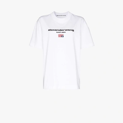 Shop Alexander Wang White Graphic Logo T-shirt