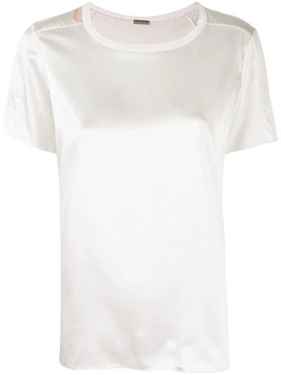 Shop Adam Lippes Silk Charmeuse T-shirt In White