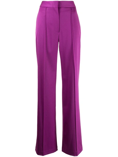 Shop Adam Lippes Pintuck Wide-leg Trousers In Purple