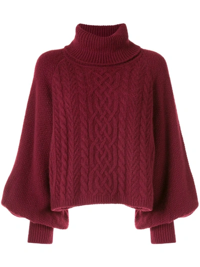 Shop Adam Lippes Cable-knit Jumper In Red