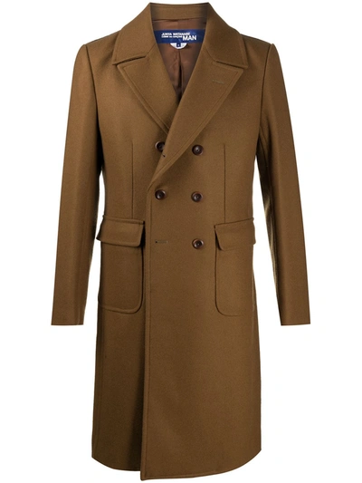 Shop Junya Watanabe Double Breasted Coat In Brown