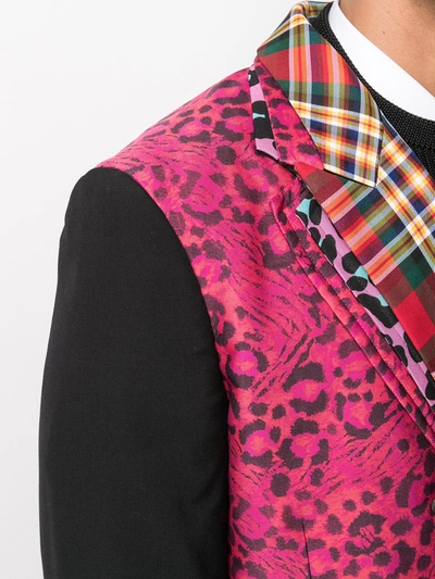 Shop Comme Des Garçons Homme Deux Pattern Clash Coat In Pink