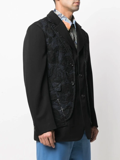 Shop Comme Des Garçons Homme Deux Layered Blazer Jacket In Black