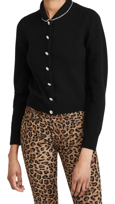 Shop The Marc Jacobs The Jewelled Button Cardigan In Black