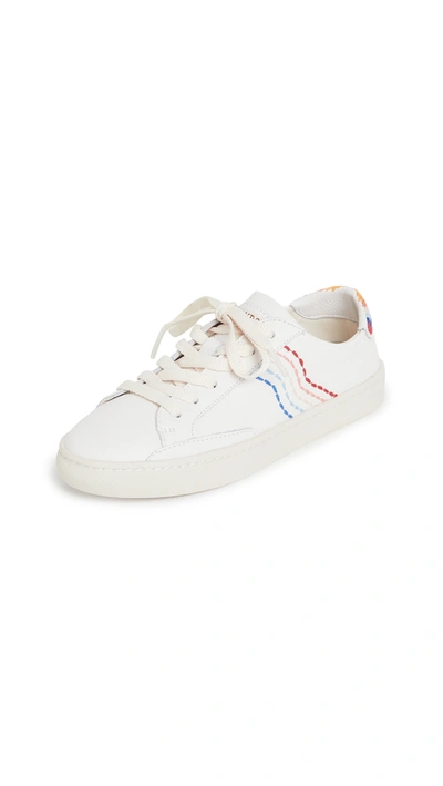 Shop Soludos Retro Stripe Sneakers In White