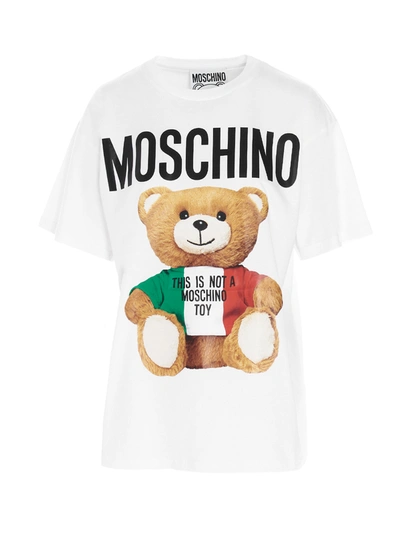Shop Moschino Teddy Italia T-shirt In White