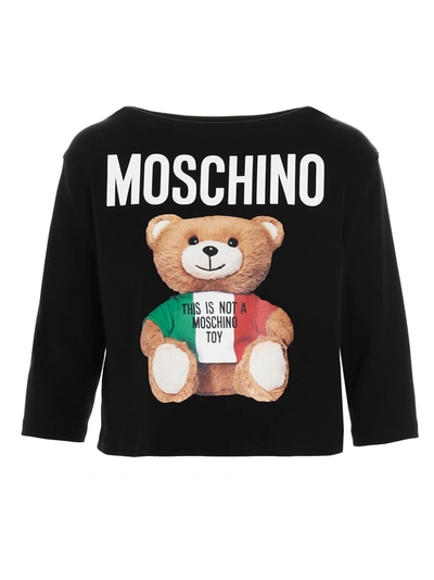 Shop Moschino Teddy Italia T-shirt In Black
