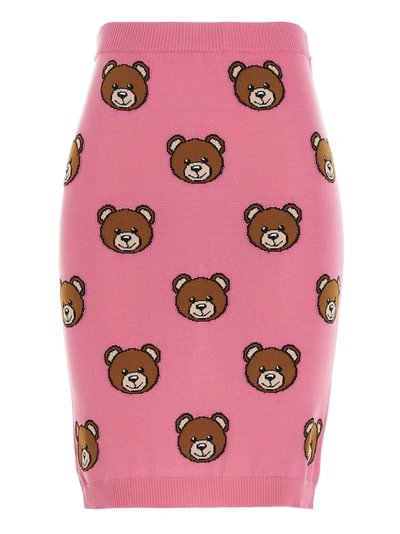 Shop Moschino Teddy Skirt In Fuchsia