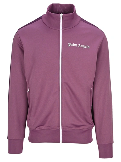 Shop Palm Angels College Track Jacket In Light Purple White