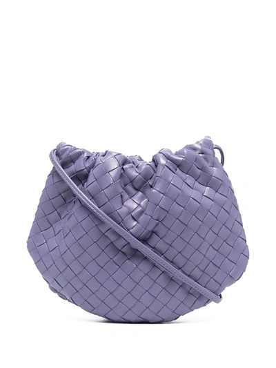 Shop Bottega Veneta Intrecciato Crossbody Bag In Purple