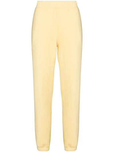 Shop Les Tien Tapered-leg Cotton Track Pants In Yellow