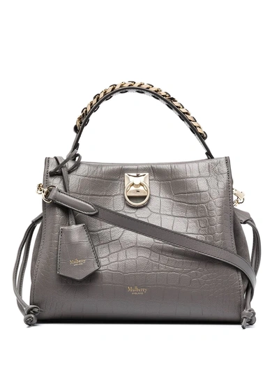 Shop Mulberry Iris Small Tote Bag In Grey