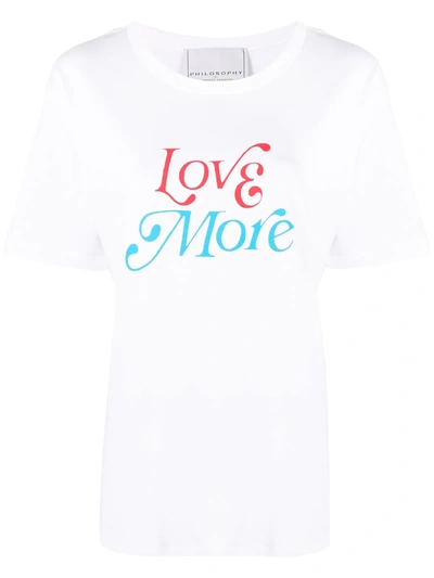 Shop Philosophy Di Lorenzo Serafini Slogan-print Short-sleeved T-shirt In White
