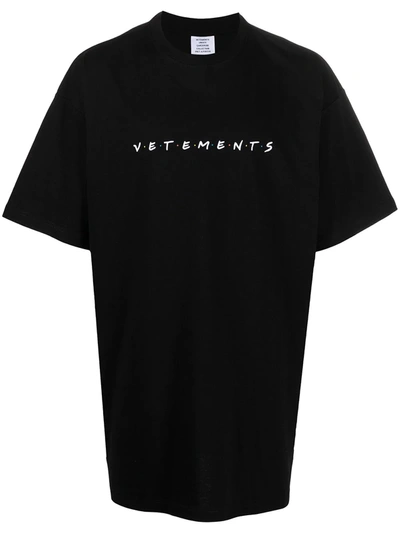 Shop Vetements 'friends' Logo Print T-shirt In Black