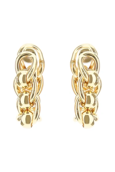 Shop Bottega Veneta Loop Chain Earrings In Gold