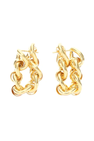 Shop Bottega Veneta Loop Chain Earrings In Gold