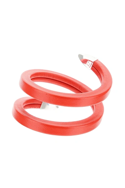 Shop Bottega Veneta Spiral Bracelet In Red
