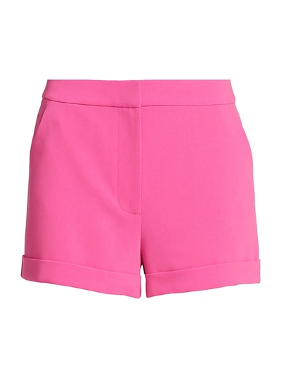 Shop Cinq À Sept Elaine Crepe Shorts In Acid Pink