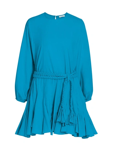 Shop Rhode Ella Braided Belt Mini Dress In Adriatic Blue