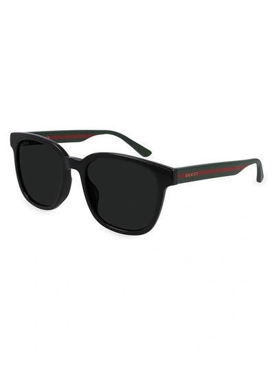 Shop Gucci Men's 58mm Gg Cat Eye Sunglasses In Black Green