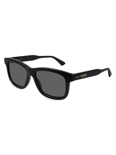 Shop Gucci Men's Gg 58mm Cat Eye Sunglasses In Black