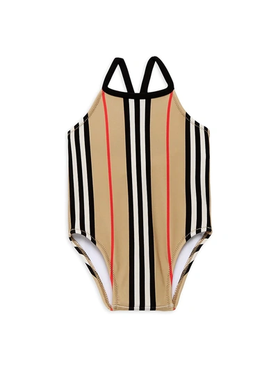 Shop Burberry Baby's & Little Girl's Crina One-piece Swimsuit In Archive Beige