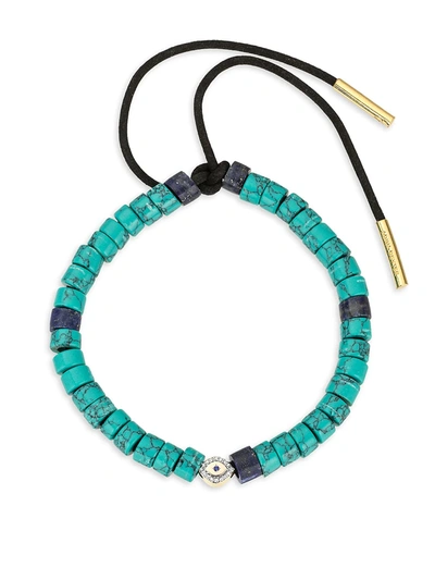 Shop Adina Reyter Women's Design Kits 18k Yellow Gold, 14k Yellow Gold, Sterling Silver, Leather & Multi-stone Bracele In Turquoise