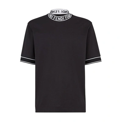 Shop Fendi Cotton T-shirt In Noir