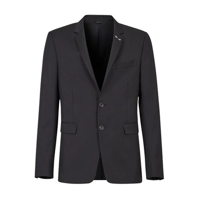 Shop Fendi Wool Blazer In Noir