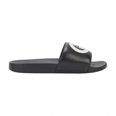 Shop Gucci New Ace Bee Slides In Nero Bianco