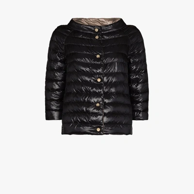 Herno Sleek Black Puffer Jacket In Black