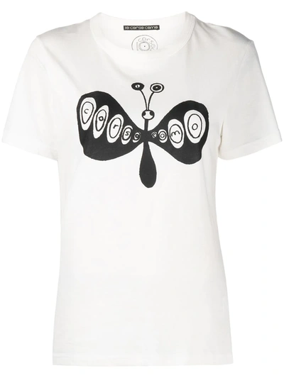 Shop 10 Corso Como Butterfly-print Short-sleeved T-shirt In Neutrals