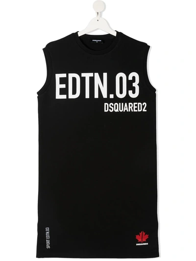 Shop Dsquared2 Teen Sport Ed Sleeveless Dress In Black