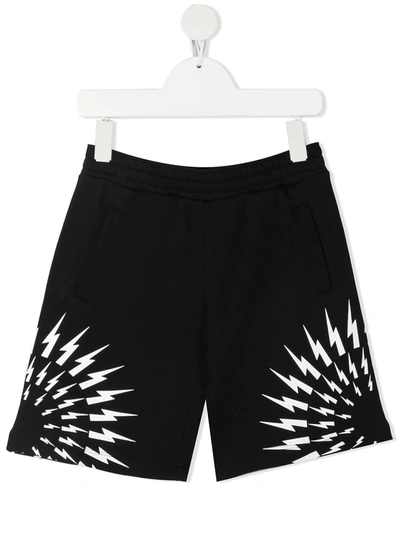 Shop Neil Barrett Thunderbolt Shorts In Black