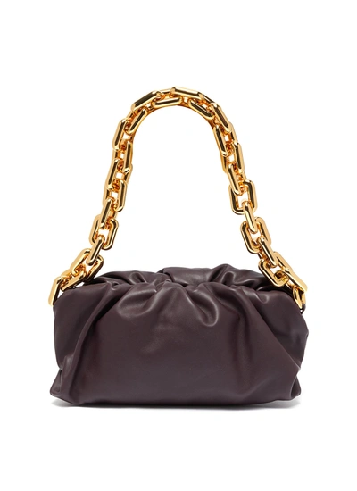 Shop Bottega Veneta 'the Chain Pouch' Chain Handle Leather Bag In Purple