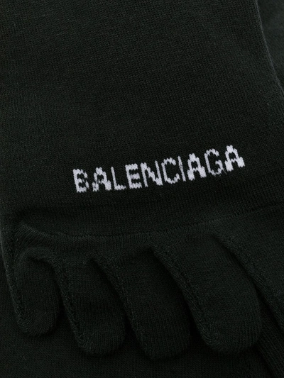 Shop Balenciaga Logo-intarsia Knitted Socks In Black