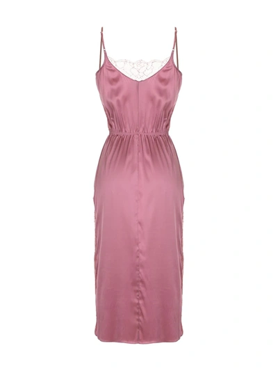 Shop Fleur Du Mal Lace-trimmed Slip Dress In Pink