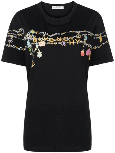 Shop Givenchy Charms Logo-print T-shirt In Black