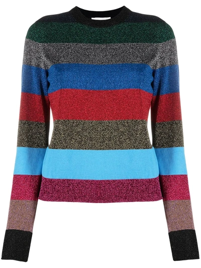 Shop Victoria Beckham Horizontal-stripe Knit Jumper In Green