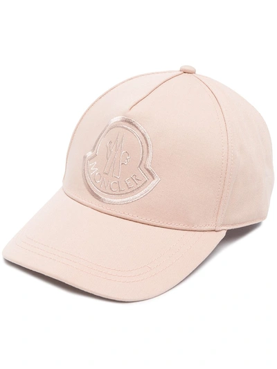Shop Moncler Logo Embroidered Baseball Cap In Pink