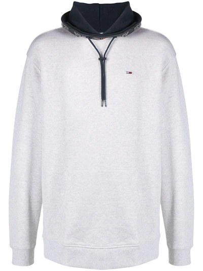 Shop Tommy Hilfiger Contrast Hooded Sweatshirt In Grey