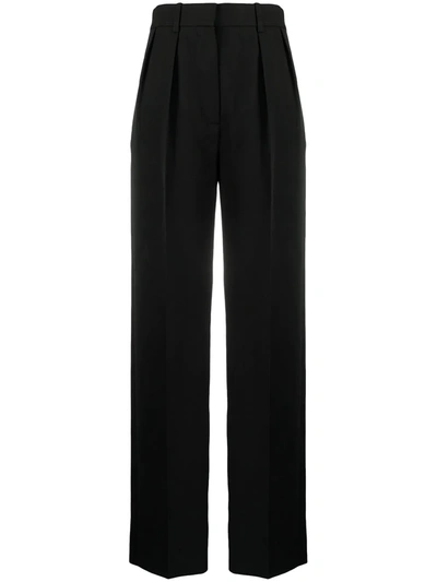 Shop Victoria Beckham High-waisted Straight-leg Trousers In Black