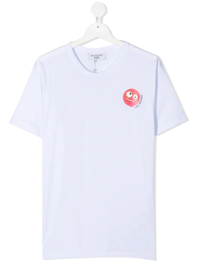 Shop Neil Barrett Smiley Chest T-shirt In White