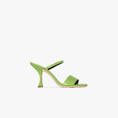 Shop By Far Green Nayla 85 Leather Sandals