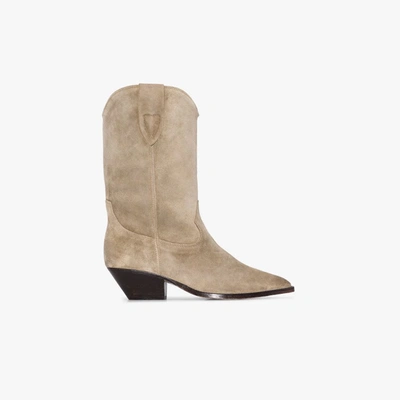 Shop Isabel Marant Brown Duerto 60 Suede Cowboy Boots