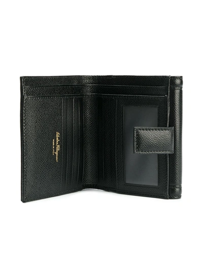 Shop Ferragamo Vara Leather Flap Wallet In Black