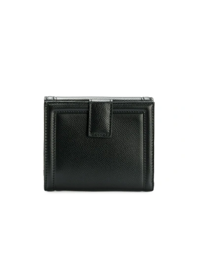 Shop Ferragamo Vara Leather Flap Wallet In Black