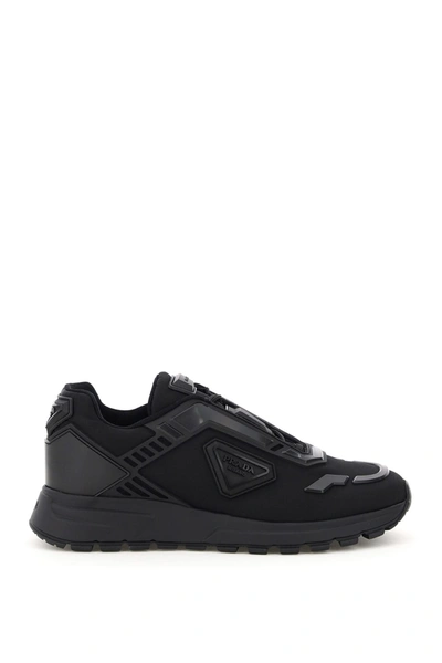 Shop Prada New Prax 01 Nylon Gabardine Sneakers In Nero (black)