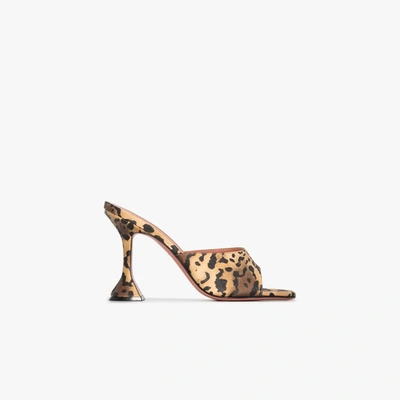 Shop Amina Muaddi Lupita 95 Leopard Print Mules In Brown